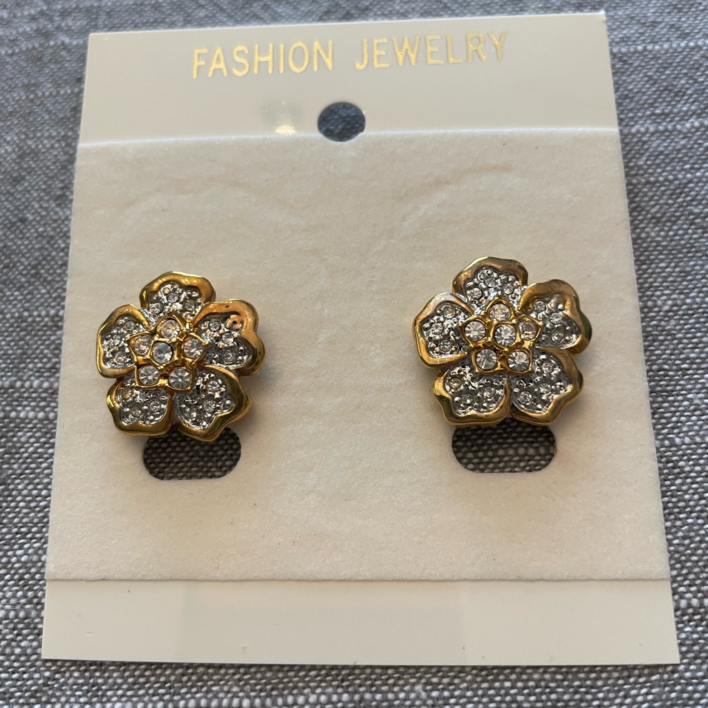 Dolphin Ore Gold And Silver Flower Earrings